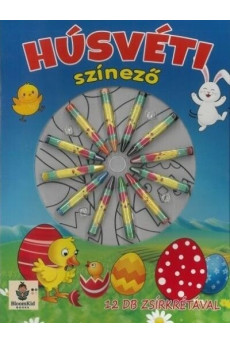 Húsvéti színező - 12 db zsírkrétával §H